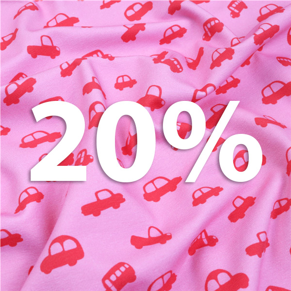 Mönstrad Bomullstrikå 20%