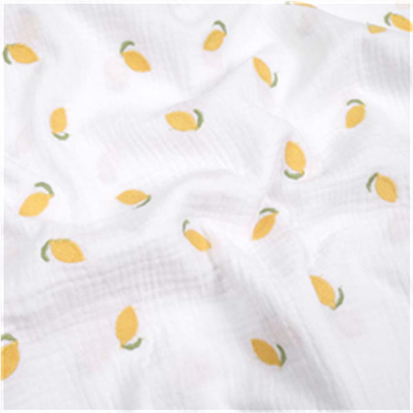 Stuv Muslin Broderade Citroner 0,5m 052832 Vit/Gul 050 | Partityger | Partityger | Ohlssons Tyger