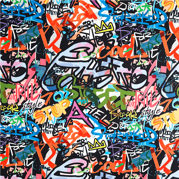 Stretchigt Sporttyg Graffiti Vit/multi 069