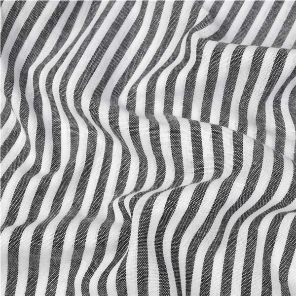 Stuv Linnemix Signe 0,6m 51852 Svart/Vit Klassisk rand | Partityger | Stuvar | Ohlssons Tyger