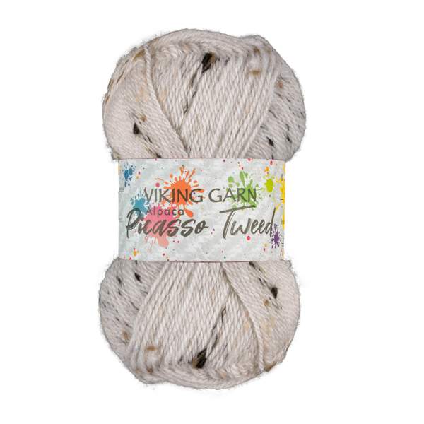 Viking Alpaca Tweedgarn 50g  Offwhite 900