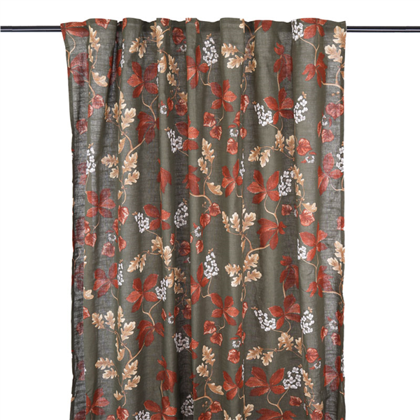 Ingrid Multibandslängder 2-pack 145x245cm Grön/Rost 28390 | Gardiner | Mönstrade gardiner | Ohlssons Tyger