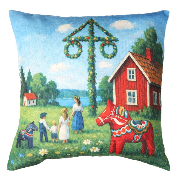 Kuddfodral Midsommar Multi 29779 | Kuddfodral | Mönstrade kuddfodral | Ohlssons Tyger
