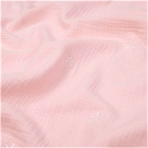Stuv Muslin Felicia 0,6m 52828 Muslin Felicia Ljusrosa/Vit 011 | Vävda Klädtyger | Bomullstyger | Ohlssons Tyger