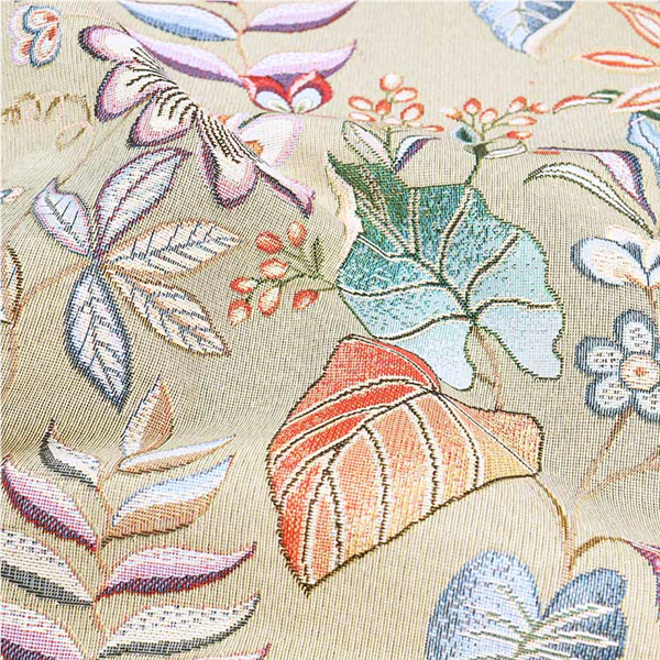 Gobelin Blommor Khaki/Multi 35 | Gardintyger | Mönstrade gardintyger | Ohlssons Tyger