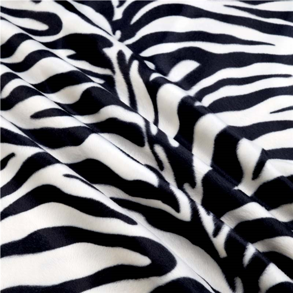 Velbour Zebra Vit/Svart 001 | Varma klädtyger | Päls och velbour | Ohlssons Tyger