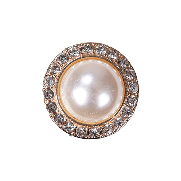 Button Charm 18mm Guld/stor pärla | Knappar | Exklusiva knappar | Ohlssons Tyger