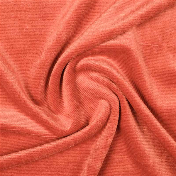 Manchestervelour Lena Orange 014 Smal rand | Trikåtyger | Enfärgad trikå | Ohlssons Tyger
