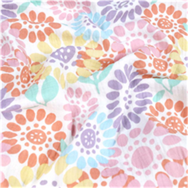 Stuv Muslin Hanna 0,2 m 52954 Muslin Hanna  Vit/Multi 051 | Vävda Klädtyger | Bomullstyger | Ohlssons Tyger