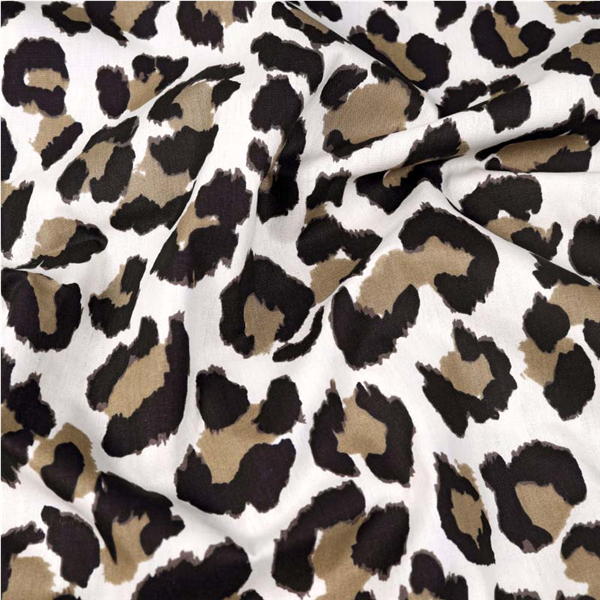 Stuv Bomullspoplin Leo 0,35m 51120 Bomullspoplin Leo Beige/Svart 3 | Partityger | Stuvar | Ohlssons Tyger