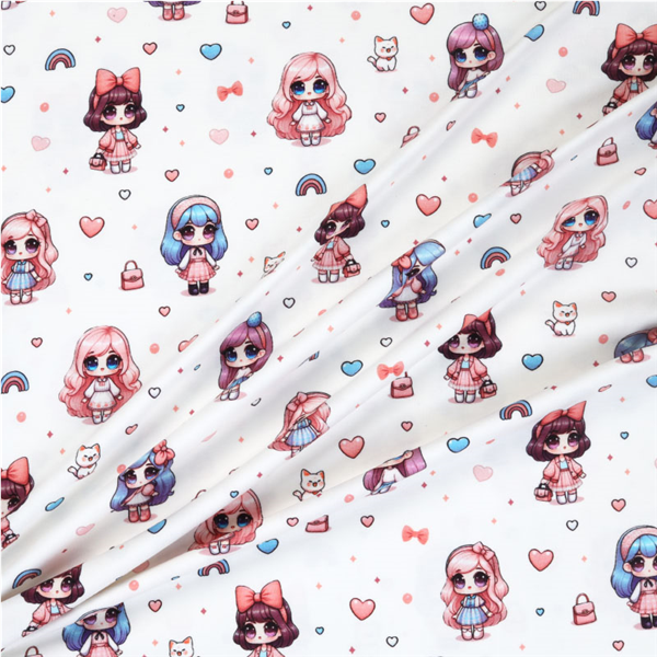 Stuv Bomullstrikå Dolls 0,4m 49477 Vit/Multi 001 | Partityger | Stuvar | Ohlssons Tyger