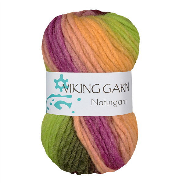 Viking Naturgarn 50g lime/orange/rosa 644