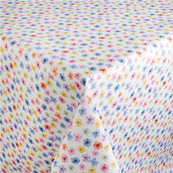 Dukväv Flower Power Vit/multi