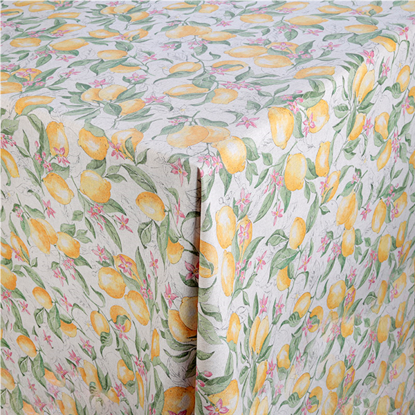 Dukväv Lemon Linne/gul 3006