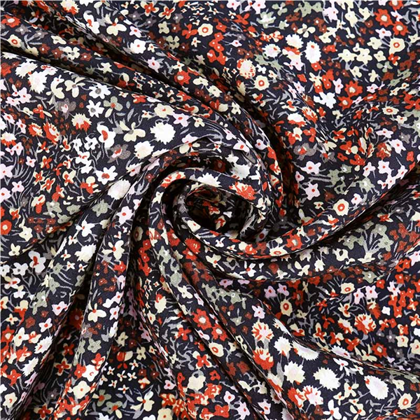 Viscose Elodie Mörk Marin/Röd/Rosa 008 | Vävda Klädtyger | Viscose | Ohlssons Tyger