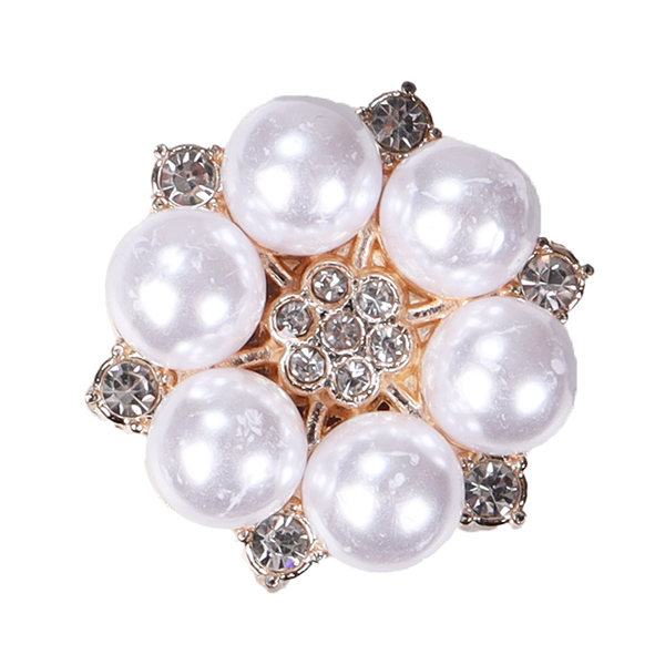 Button Charm 25mm Guld/pärlor | Knappar | Exklusiva knappar | Ohlssons Tyger