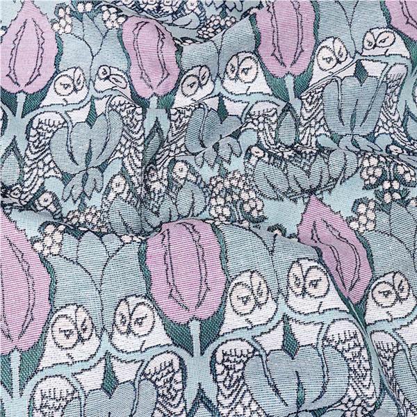Gobelin Owl Turkos/Lila 14 | Gardintyger | Mönstrade gardintyger | Ohlssons Tyger