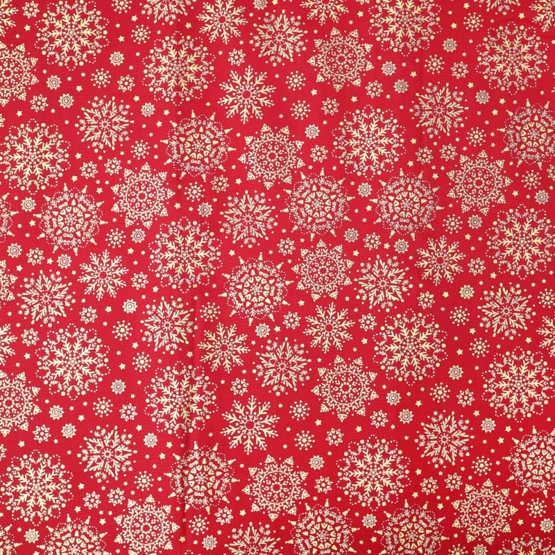 Bomullspoplin Snöflinga