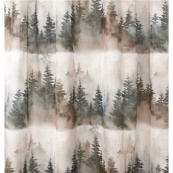 Forest Multibandslängder 2-pack 135x250cm Beige/Grön 15 | Gardiner | Mönstrade gardiner | Ohlssons Tyger