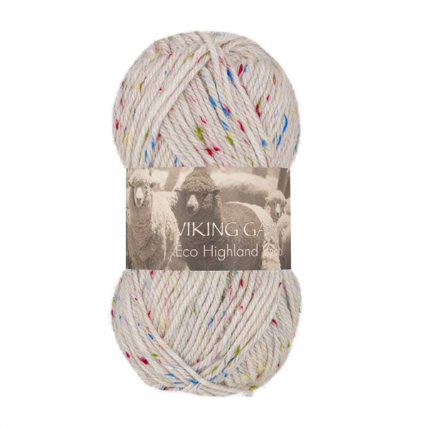 Highland Eco Ullgarn 50g Offwhite/multi 270