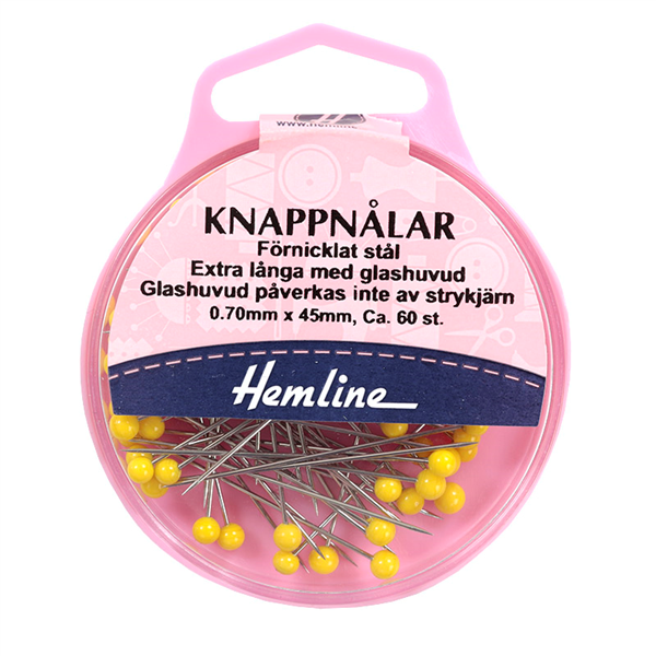 Knappnålar extra långa, 60st Hemline 703