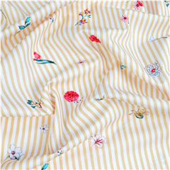 Bomullspoplin Flower & Stripe