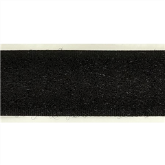 Kardborreband 38mm, självhäftande, svart, mjuk del