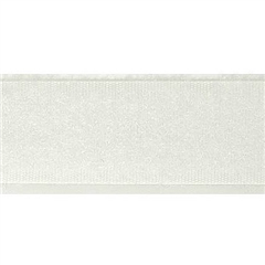 Kardborreband 38mm, självhäftande, vit, mjuk del