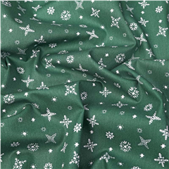 Bomullspoplin Snökristaller