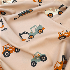 Bomullspoplin Traktorer 