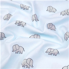 Bomullspoplin Elefant