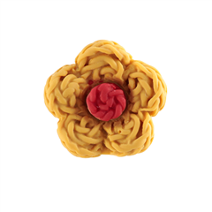 Knapp Stickad Blomma 13mm