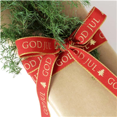 Dekorationsband God Jul Metallic