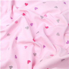 Bomullstrikå Glitterhjärtan