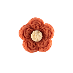 Knapp Stickad Blomma 13mm