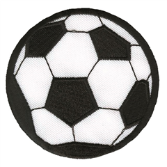 Tygmärke Fotboll, stor 7,3 cm 
