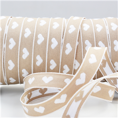 Hemslöjdsband Enfärgat Hjärta 14mm