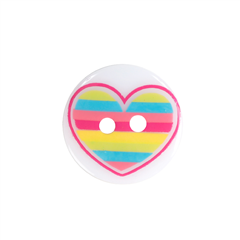 Barnknapp Regnbågshjärta 15mm