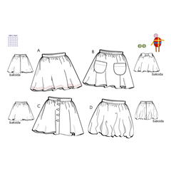 Barnkjol, strl 68-104 Sömnadsmönster