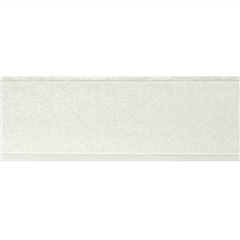 Kardborreband 20mm, självhäftande, vit, mjuk del