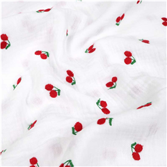 Muslin Broderade Körsbär