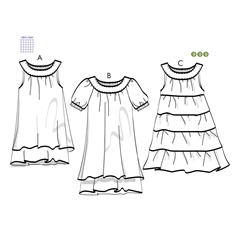 Klänning, strl 46-56 Sömnadsmönster