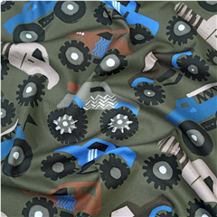 Bomullspoplin Monstertruck