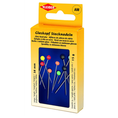 Knappnålar i ask, glasknopp 38mm