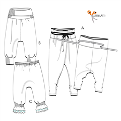 Byxa med låg gren Sömnadsmönster