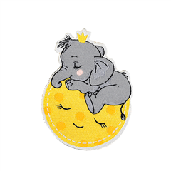 Tygmärke Elefant & måne