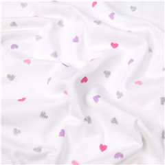 Bomullstrikå Glitterhjärtan