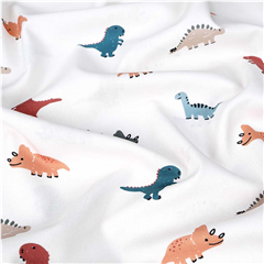 Bomullspoplin Dino