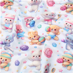 Bomullstrikå Playing Teddybears