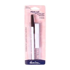 Märkpenna med mall och band